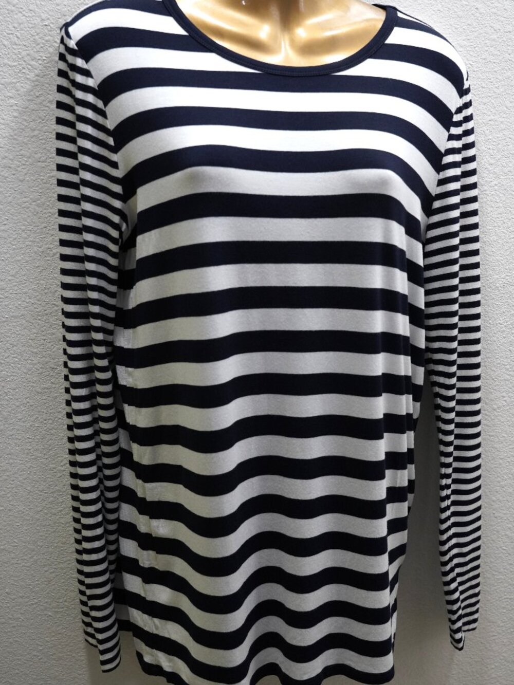 Michael Kors Black Stripe Tunic Top size L
